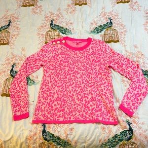 Lilly Pulitzer Hot Pink Leopard Print Sweater